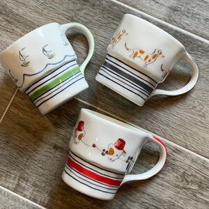 Anthropologie Set/3 Mugs